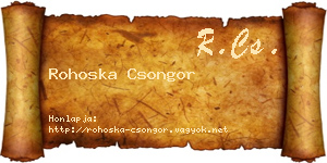 Rohoska Csongor névjegykártya